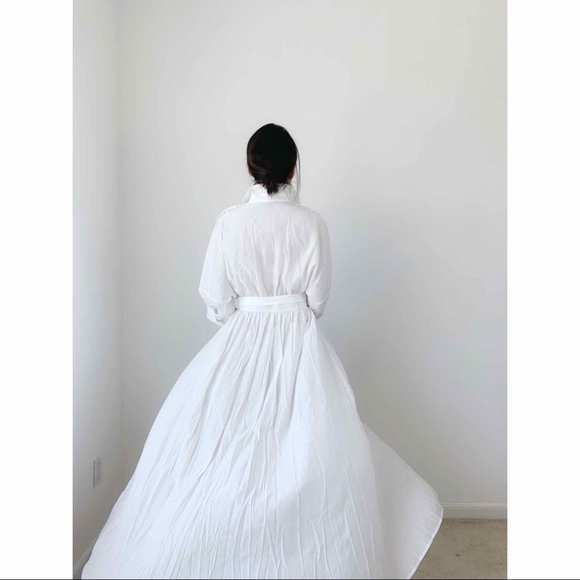 LONG WHITE UTILITY MAXI DRESS - Picture 5 of 7